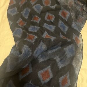 Etro Blue and Red Patterned Scarf